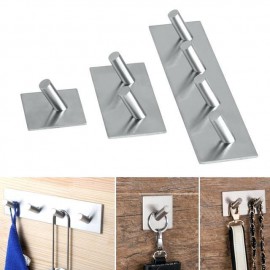 GeckoTeq Stainless Steel Selfadhesive Hook - 2 hanging points