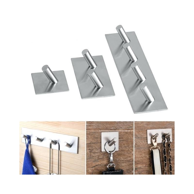 GeckoTeq Roestvrij stalen zelfklevende schuine Haken - 2 ophang punten