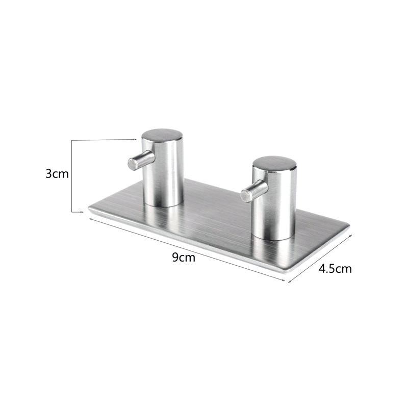 GeckoTeq Stainless Steel Selfadhesive Hook round - 2 hanging points