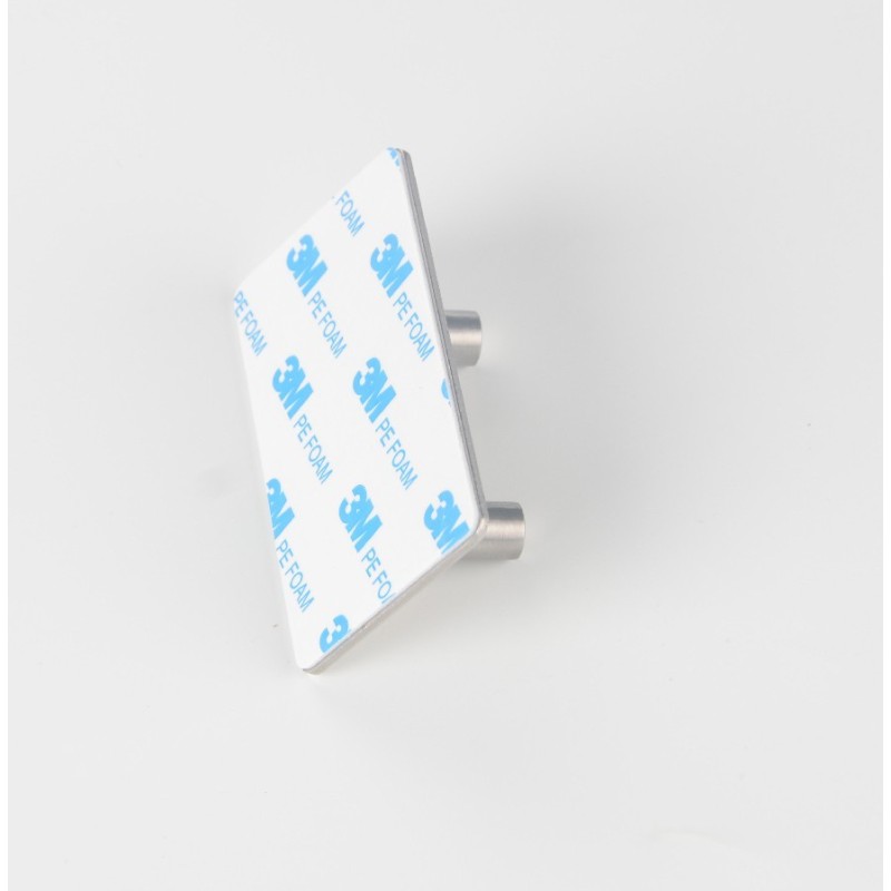 GeckoTeq Stainless Steel Selfadhesive Hook round - 2 hanging points