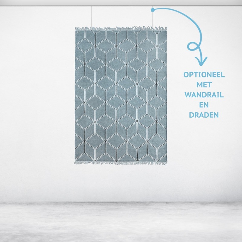 Dywan Tapestry Rail 200cm biały z 2 paskami na rzepy - w połączeniu z Artiteq Click Rail Pro