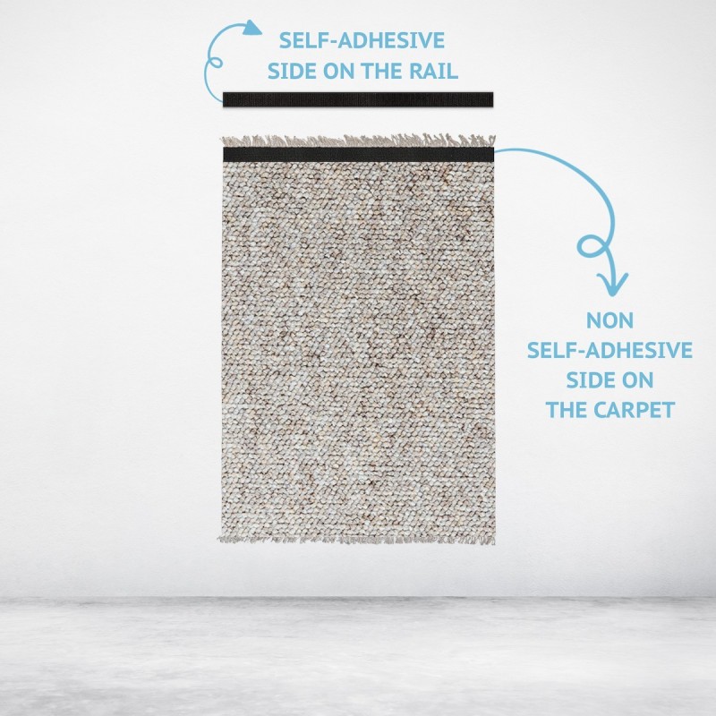 Dywan Tapestry Rail 200cm biały z 2 paskami na rzepy - w połączeniu z Artiteq Click Rail Pro