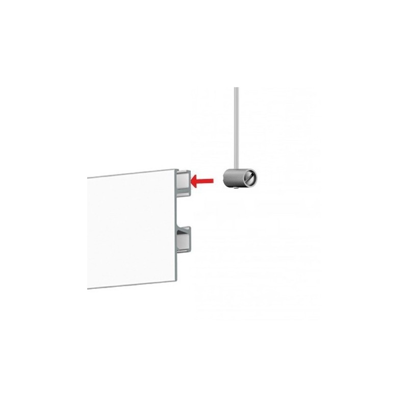 Tappeto Tapestry Rail 200 cm bianco con 2 strisce in velcro - in combinazione con Artiteq Click Rail Pro