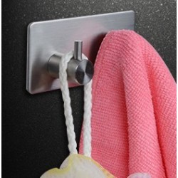 GeckoTeq Stainless steel self-adhesive Hook round - 2 suspension points