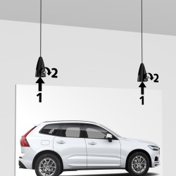 Artiteq Uni Grip Ceiling suspension system incl. 1 black steel wire - 10kg