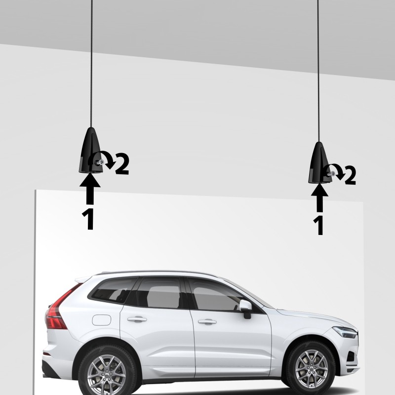 Artiteq Uni Grip Ceiling suspension system incl. 1 black steel wire - 10kg