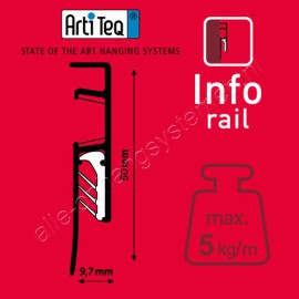 Artiteq Info Rail black (incl. end caps and mounting materials)