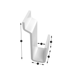 Verwol scheidingswand haak - 25x10x11mm