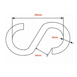 GeckoTeq S-Haken verzinkter Stahl - 3mm