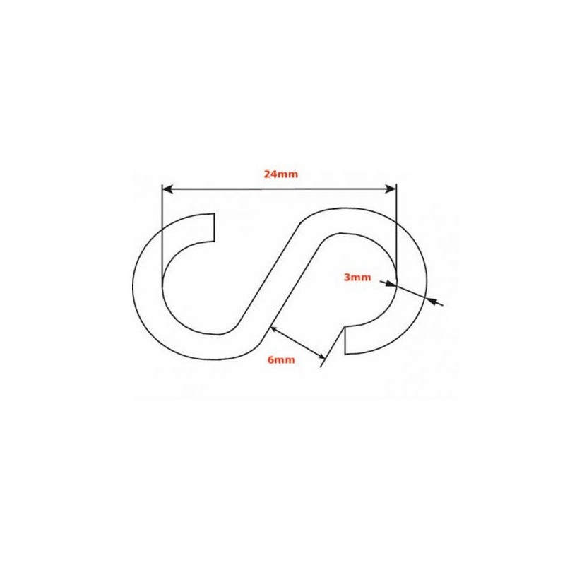 GeckoTeq S-Hook Galvanized Steel - 3mm