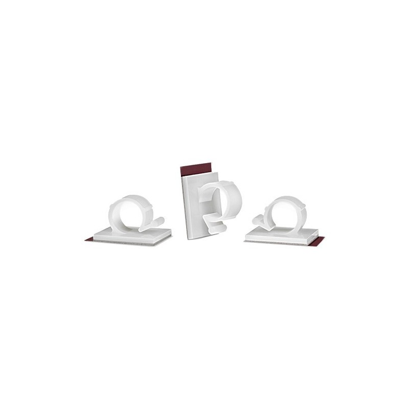 GeckoTeq Self-Adhesive Cable Hooks – Nylon White (per 2)