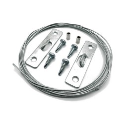 GeckoTeq steel wire set for Picture Frame hanging with 4 mounting points incl. screws