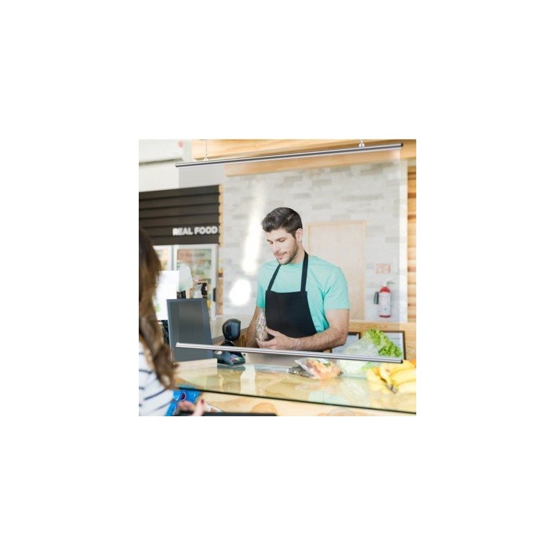 Corona Covid Spuck- und Niesschutz  122 x 89cm Silber