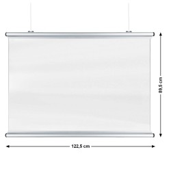 Corona Covid Spat- en Preventie schermen 122 x 89cm zilver