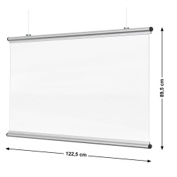 Corona Covid Spuck- und Niesschutz  122 x 89cm Silber