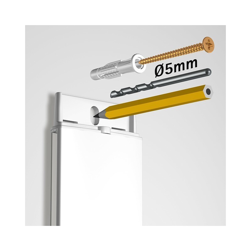 Artiteq Card Rail White (incl. all mounting Materials & Endcaps)