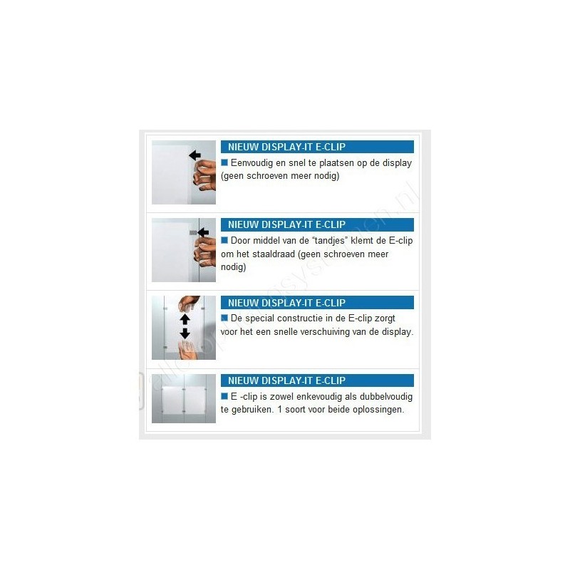 Artiteq display-it e-clip los - aluminium