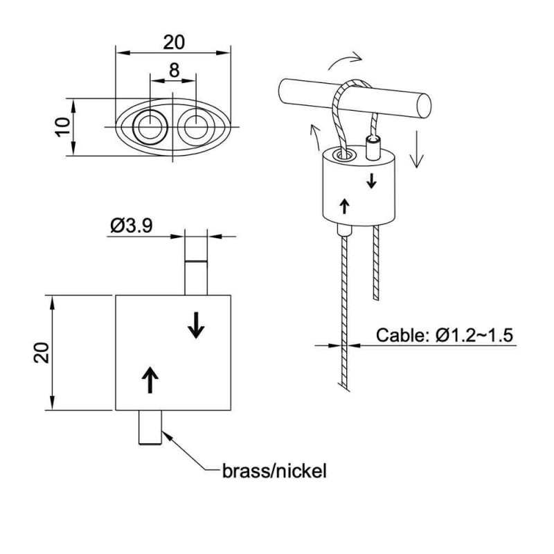 GeckoTeq Wiederverwendbarer Schlaufenhalter für 1,5mm Kabel