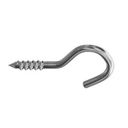 GeckoTeq - Open Screw Hook galvanoitu - 3 kokoa