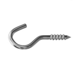 GeckoTeq - Open Screw Hook galvanoitu - 3 kokoa