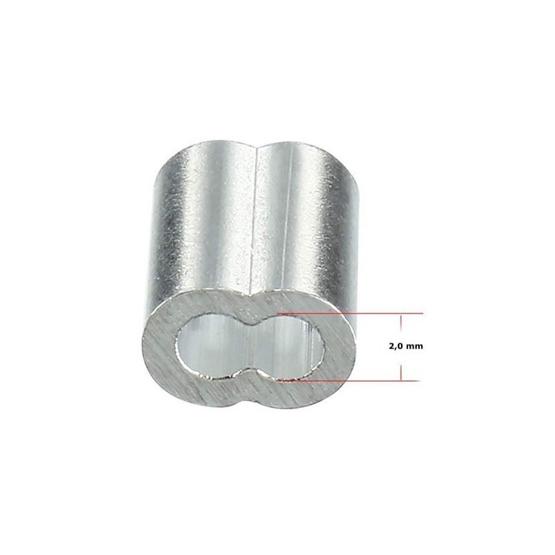 GeckoTeq Knelbus Draadklem 2,0mm in zwart en alu