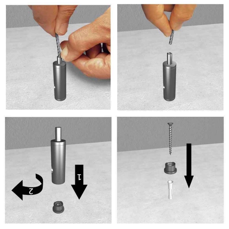 GeckoTeq Self-locking wire clamp with screw option - 20kg