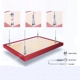 GeckoTeq Kit de suspensión de panel acústico y LED 21 - Acero 5kg