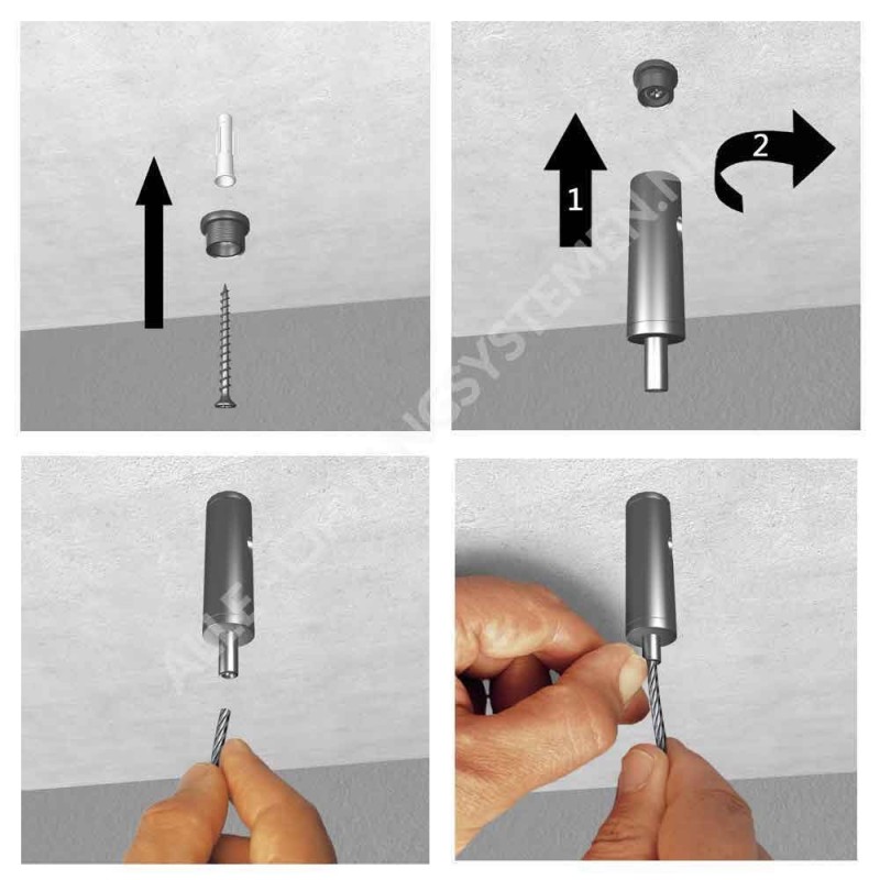 GeckoTeq LED & Akustik Panelhängande Kit 9 - Stål 5kg