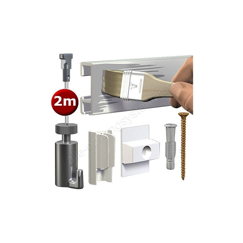 Artiteq Click Rail white Primer Set 200cm - 20kg