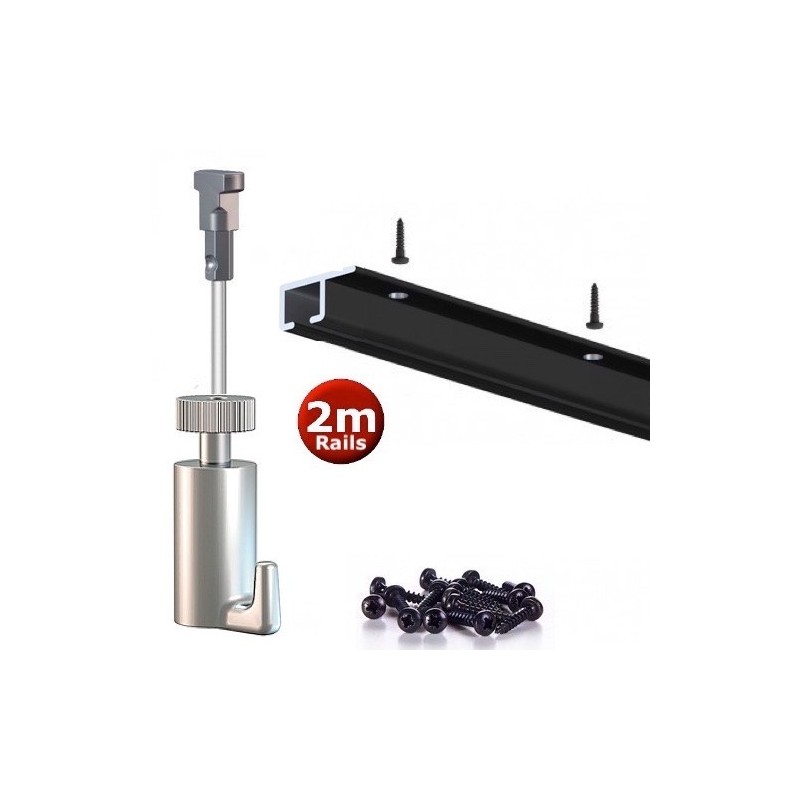 Artiteq Top Rail Set zwart 200cm - 20kg