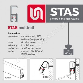 STAS Multirail Luminaire White incl. Smart-Led bulb