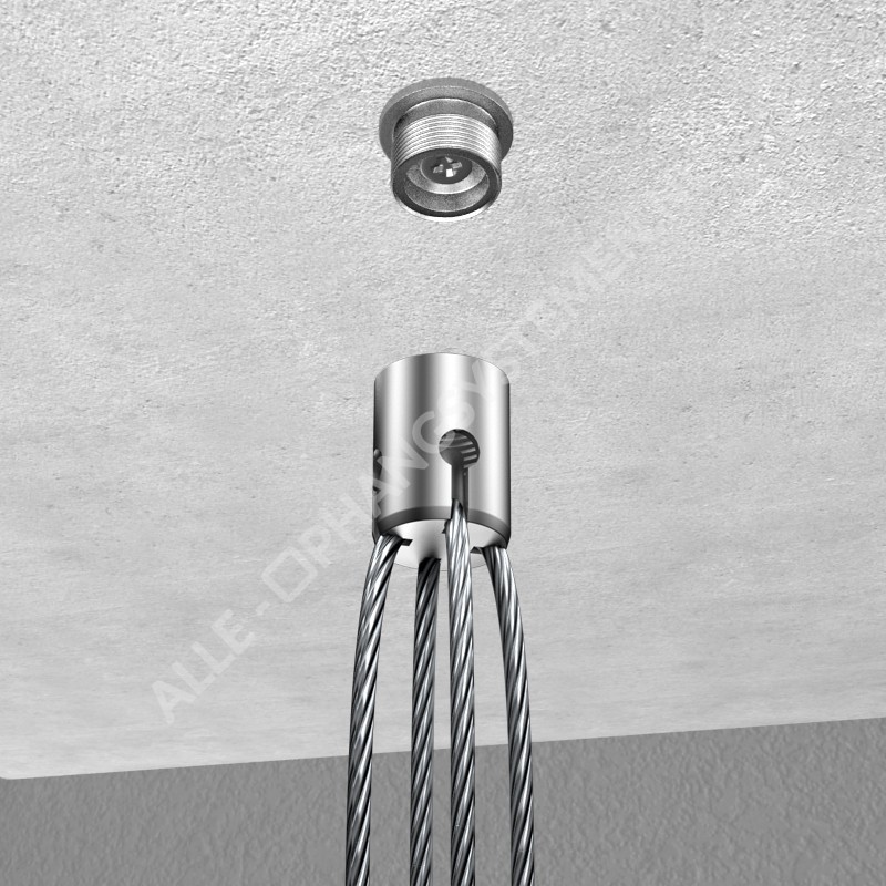 GeckoTeq Screw system ceiling Anchor for 4 wires - 15kg