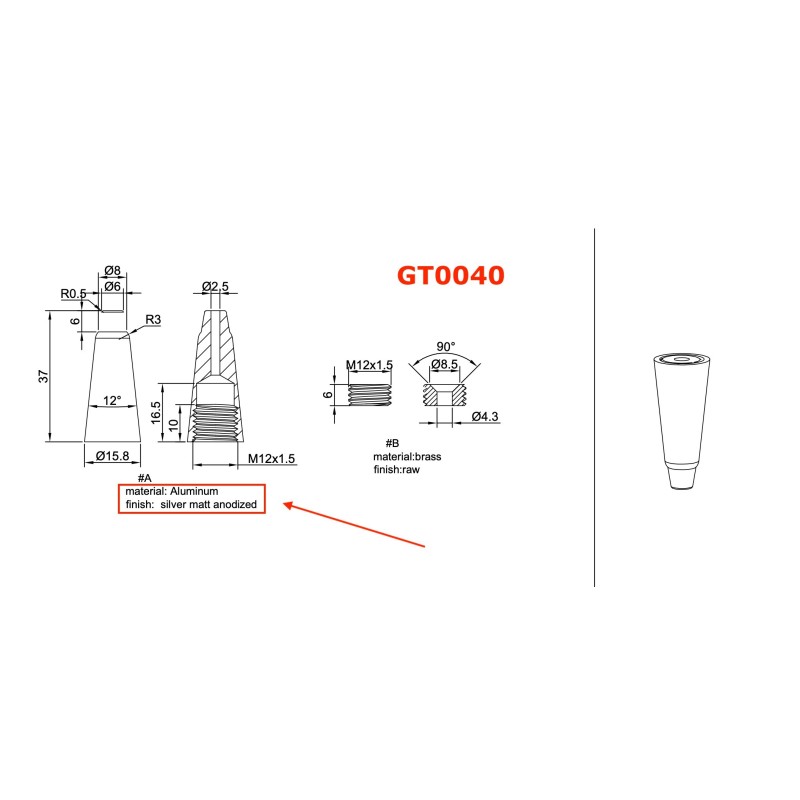GeckoTeq Taknock Alu Satin - per st