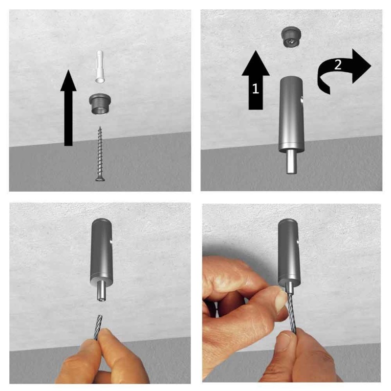 GeckoTeq Abrazadera de alambre autoblocante con opción de tornillo - 25 kg