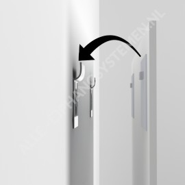GeckoTeq Selbstklebendes DiBond & Spiegel Pendelset 1 - 100x100 x2 - 2 Wandhaken, 4 PVC-Puffer und 1 Reinigungstuch