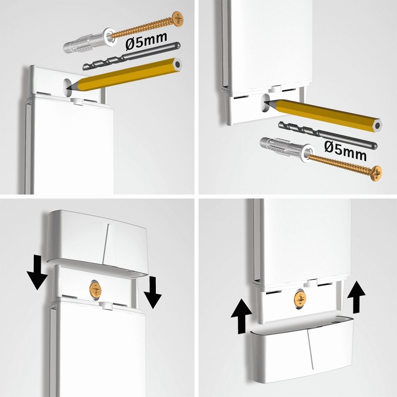 Artiteq Card Rail White (incl. all mounting Materials & Endcaps)