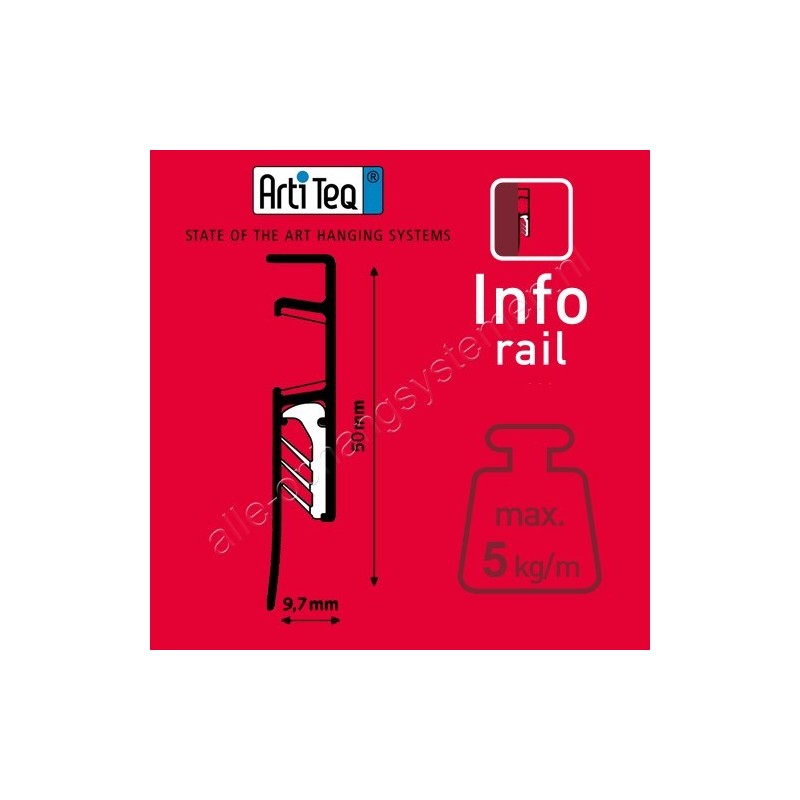 Artiteq InfoRail Eindkap set - in 3 kleuren