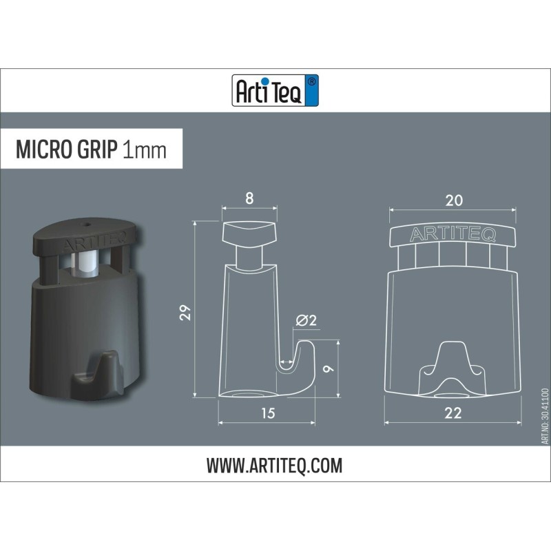 Artiteq Micro gancio autobloccante da 1,0 mm - 10 kg