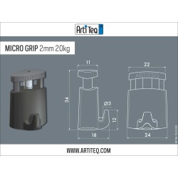 Micro Gancho Autoblocante Artiteq 2.0mm - 20kg