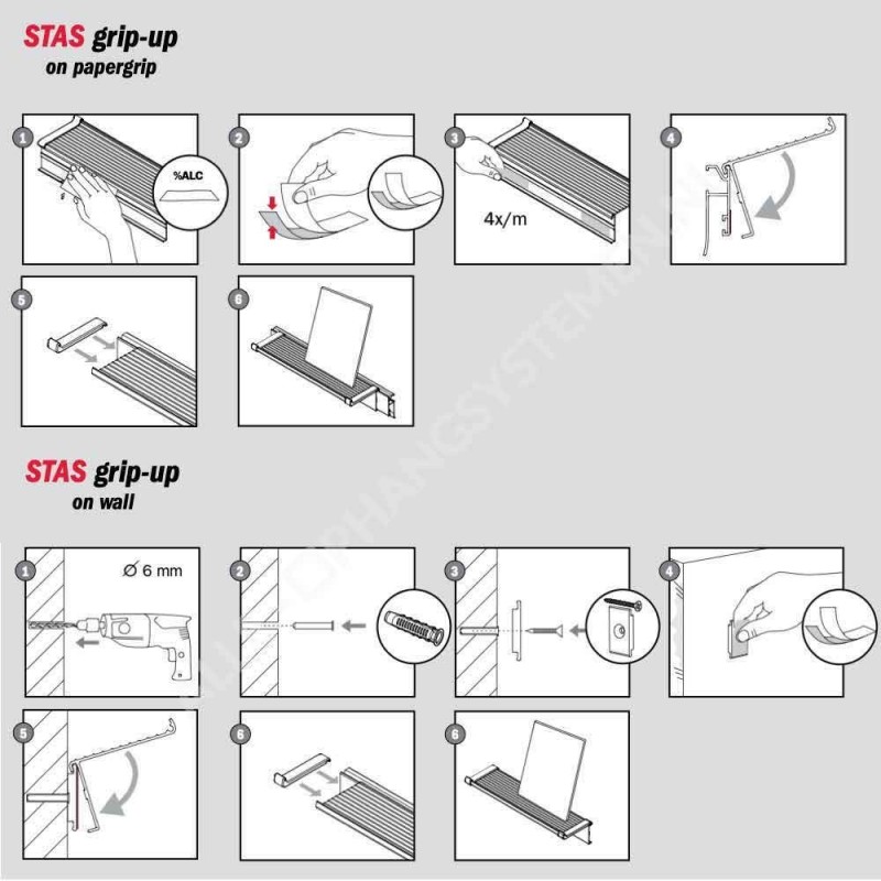 STAS Grip-Up exclusief montage materiaal en eindkapjes