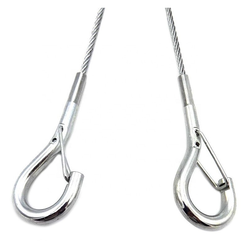 GeckoTeq 1,5mm Staaldraad met veiligheidshaak - 2 meter