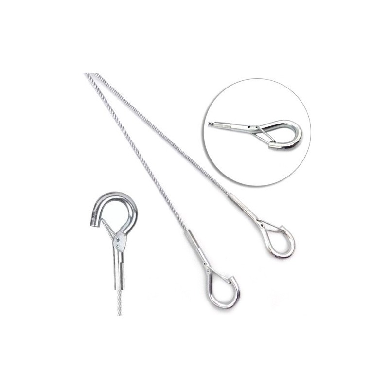 GeckoTeq 1,5mm Staaldraad met veiligheidshaak - 2 meter