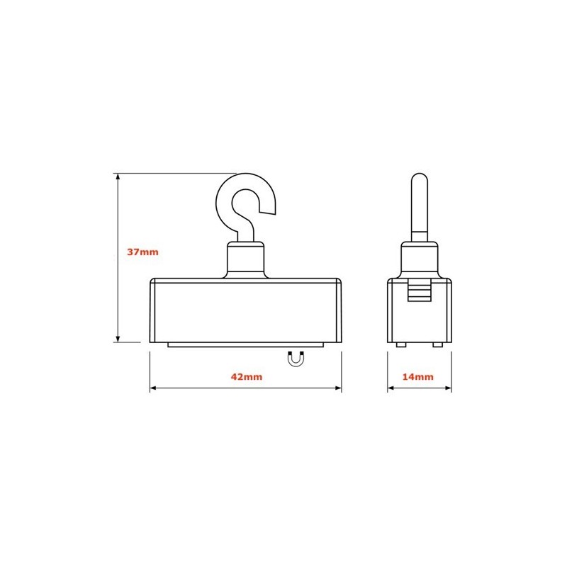GeckoTeq Systeemplafond Magneet Haak - 5,5kg